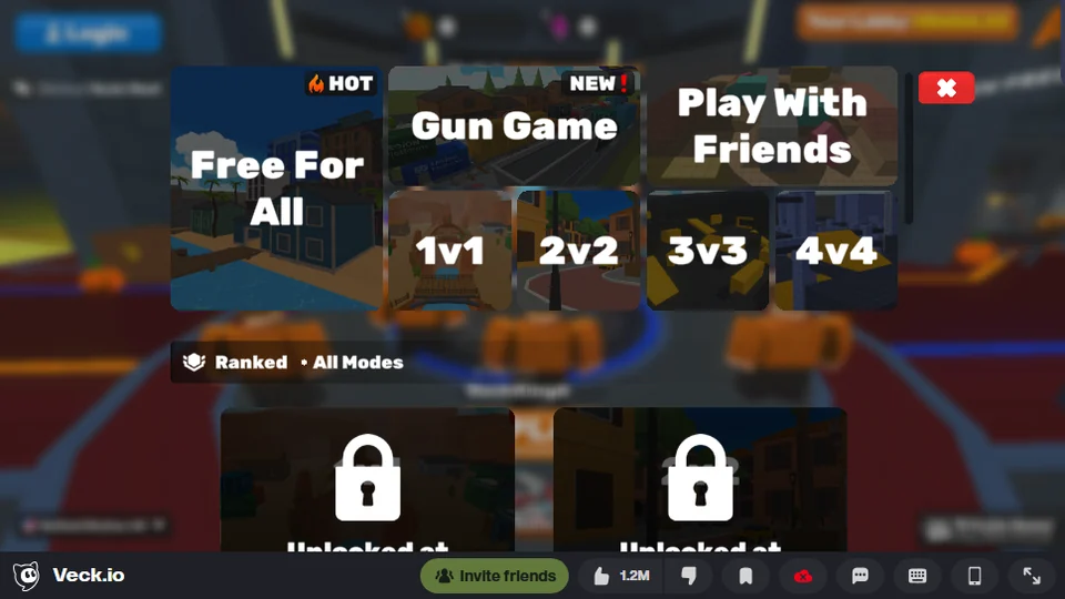 Veck.io のモード選択画面