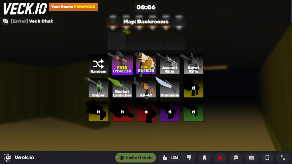 Veck.io の武器選択画面
